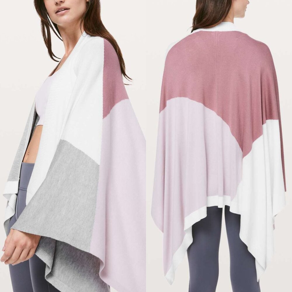 Lululemon Hatha Wrap Quicksand Misty Pink White Heathered Core Light Grey Womens